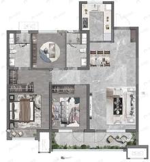 大华紫樾府3室2厅2卫户型图