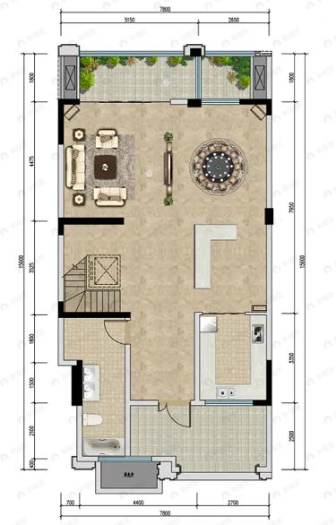 4室2厅3卫建面187平户型图