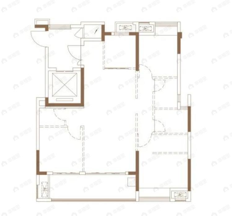 榕发江墘云筑3室2厅2卫户型图