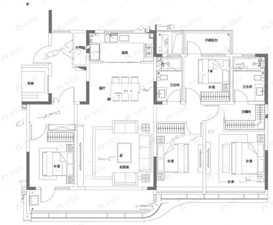 灵山湾悦府4室2厅2卫户型图