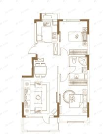澳海白沙岛2室2厅1卫户型图