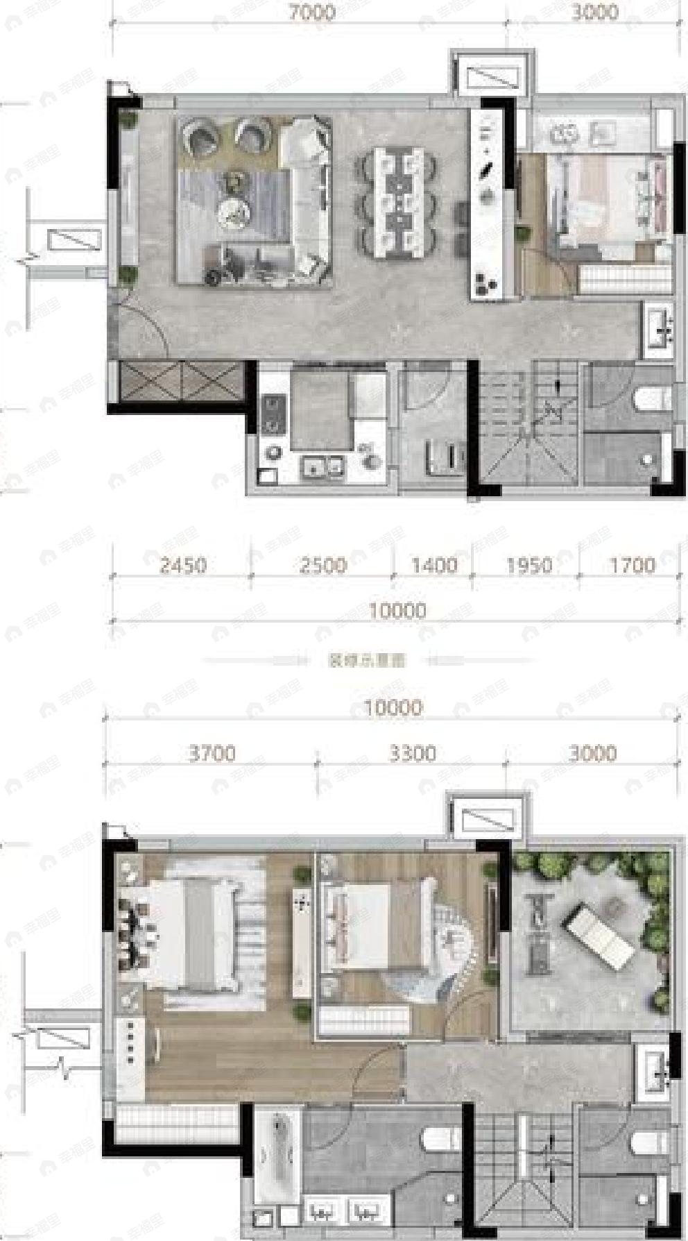 4室2厅4卫建面140平南|北户型图