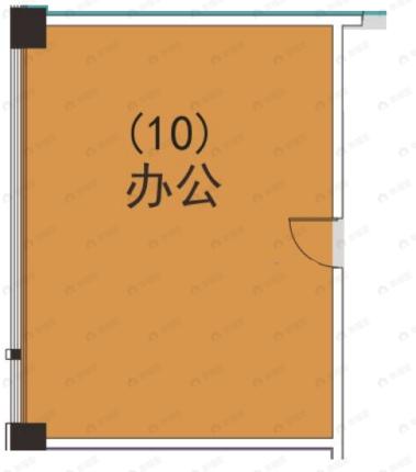 1室1厅建面80平西户型图