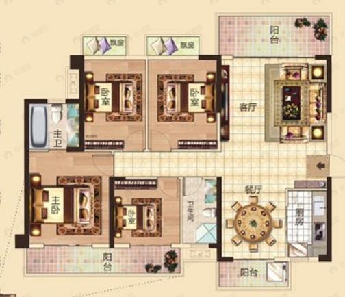 吉祥凤景湾4室2厅2卫户型图