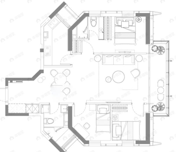 格力公园海德3室2厅2卫户型图