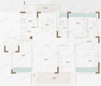 金茂华发武汉国际社区4室2厅2卫户型图