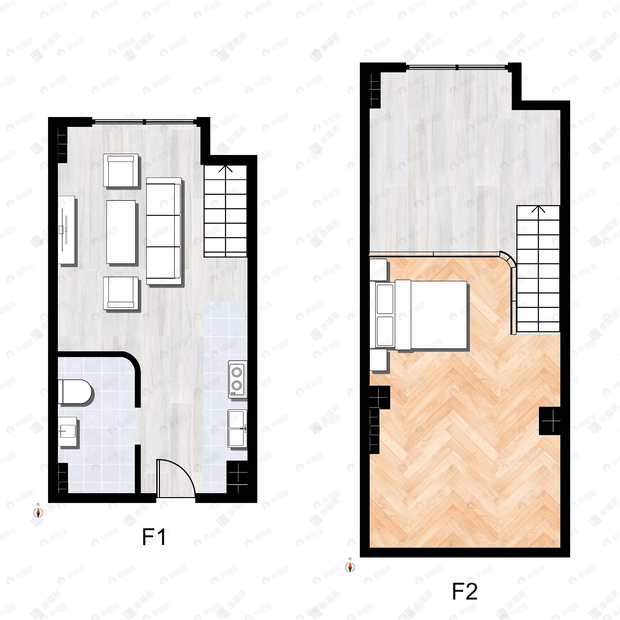 1室1厅1卫建面29平户型图