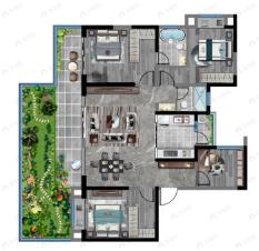 昆明安宁吾悦广场4室2厅2卫户型图