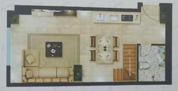 佳华国际大厦1室2厅2卫户型图