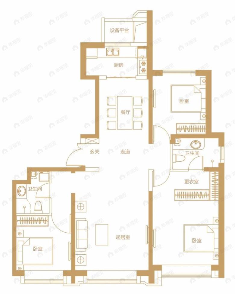 南益名悦湾3室2厅2卫户型图