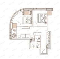 泰尔云水壹号2室1厅1卫户型图