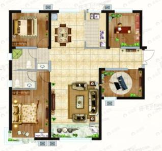 中房玺云台北区4室2厅2卫户型图