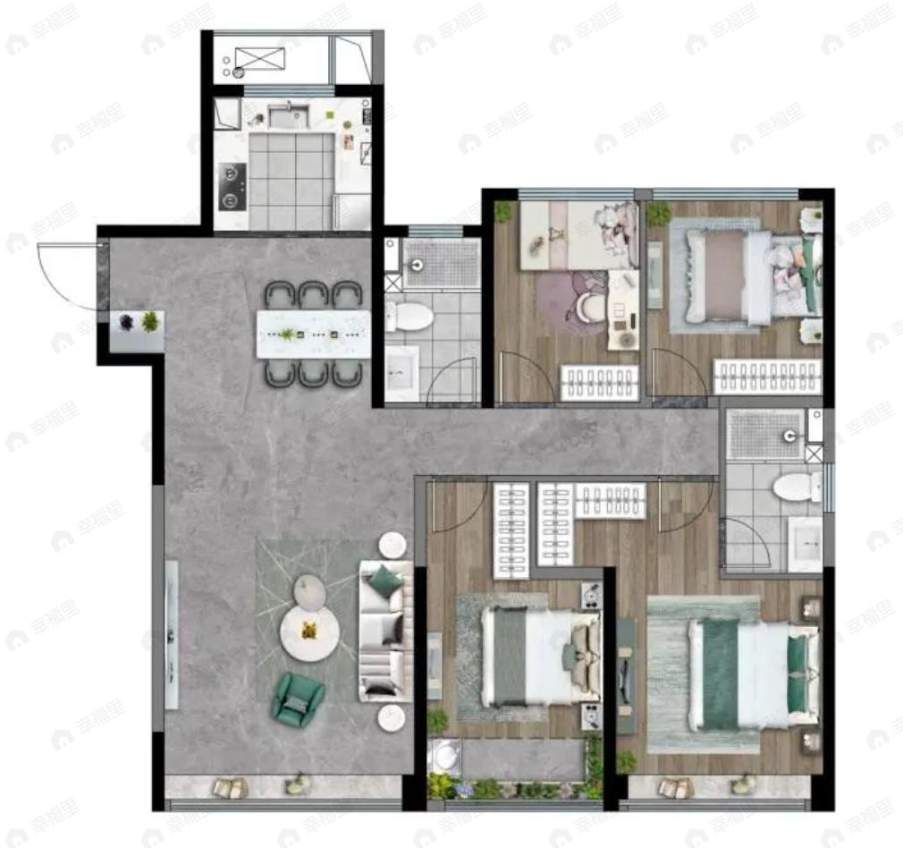 绿城春和印月4室2厅2卫户型图