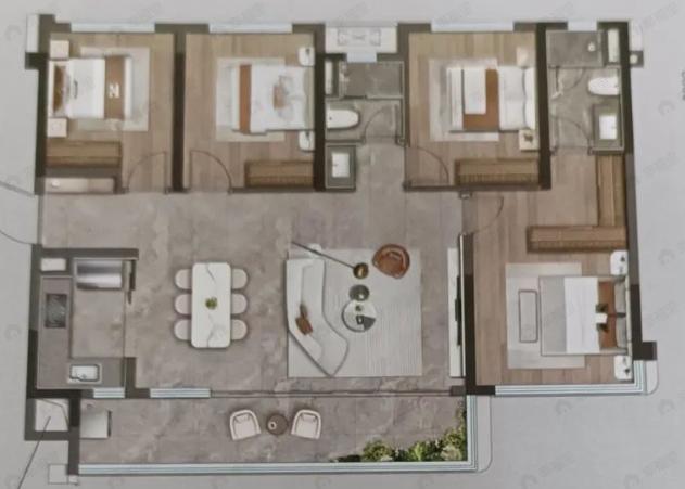 保利椿实九里和颂4室2厅2卫户型图