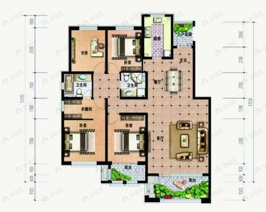 兴隆和畅苑4室2厅2卫户型图