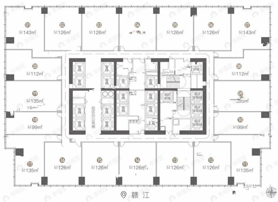 1室1厅建面99平户型图
