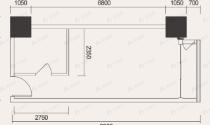1室1厅建面50m²东户型图