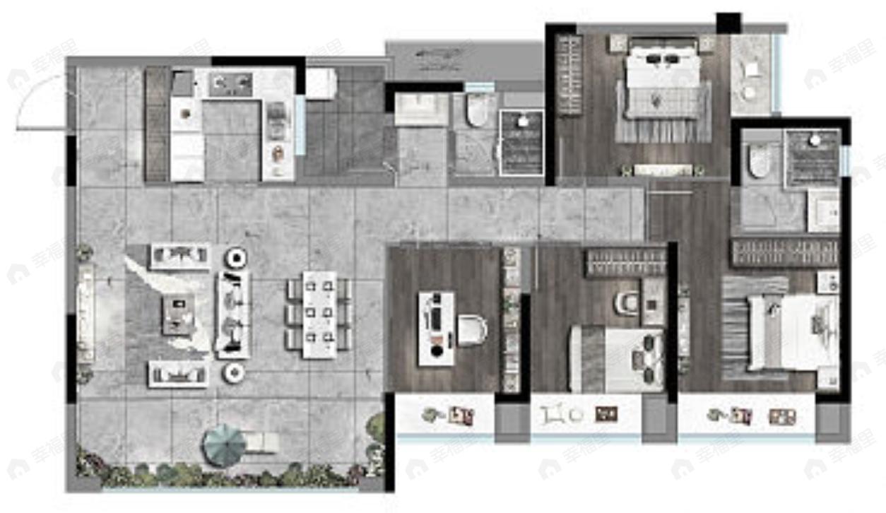 中海寰宇时代4室2厅2卫户型图