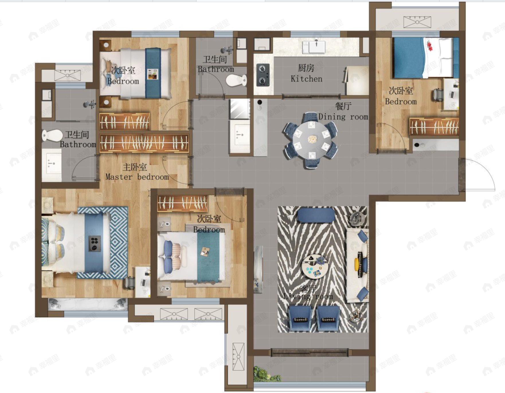 万科时代之光4室2厅2卫户型图