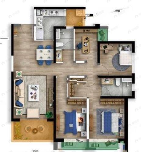 万科金域水岸4室2厅2卫户型图