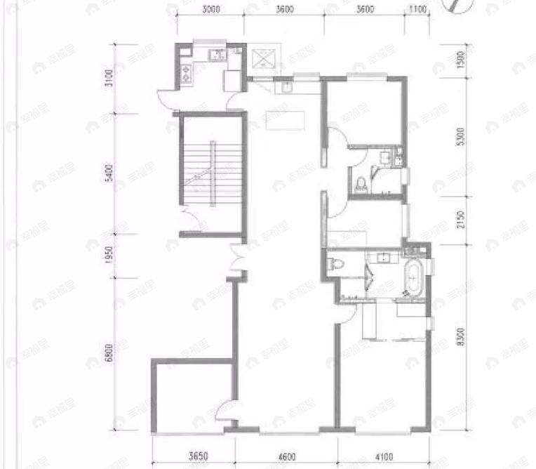 4室2厅2卫建面203平户型图
