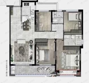 旭辉瓯江城4室2厅2卫户型图