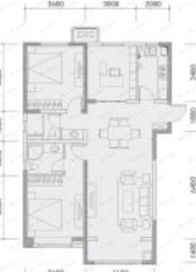 香榭汇沣3室2厅2卫户型图