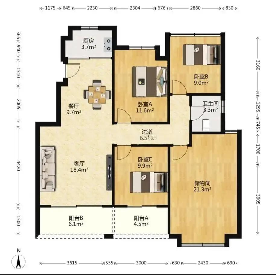 整租·中南山锦花城