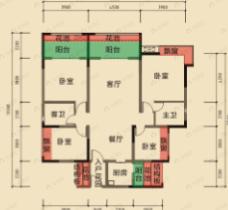 4室2厅2卫建面141平南户型图