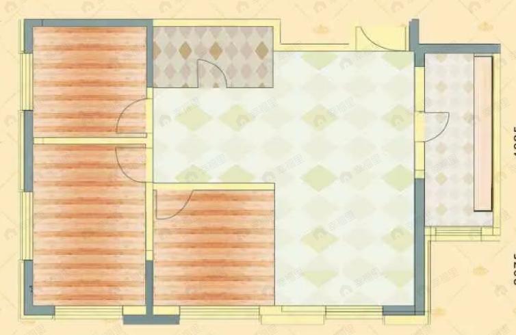 富海公馆3室1厅1卫户型图