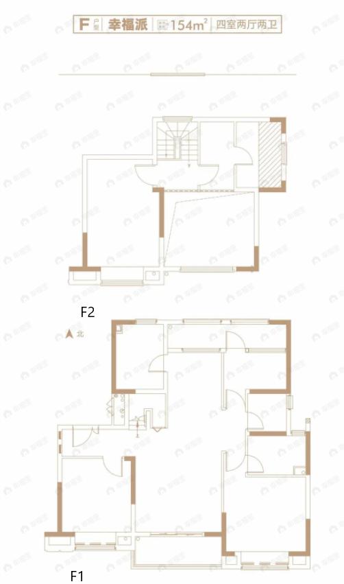 4室2厅2卫建面154平户型图