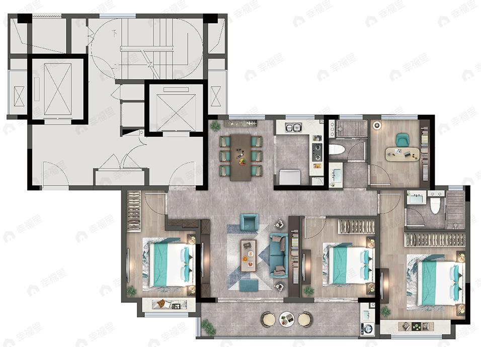 玖宸府4室2厅2卫户型图