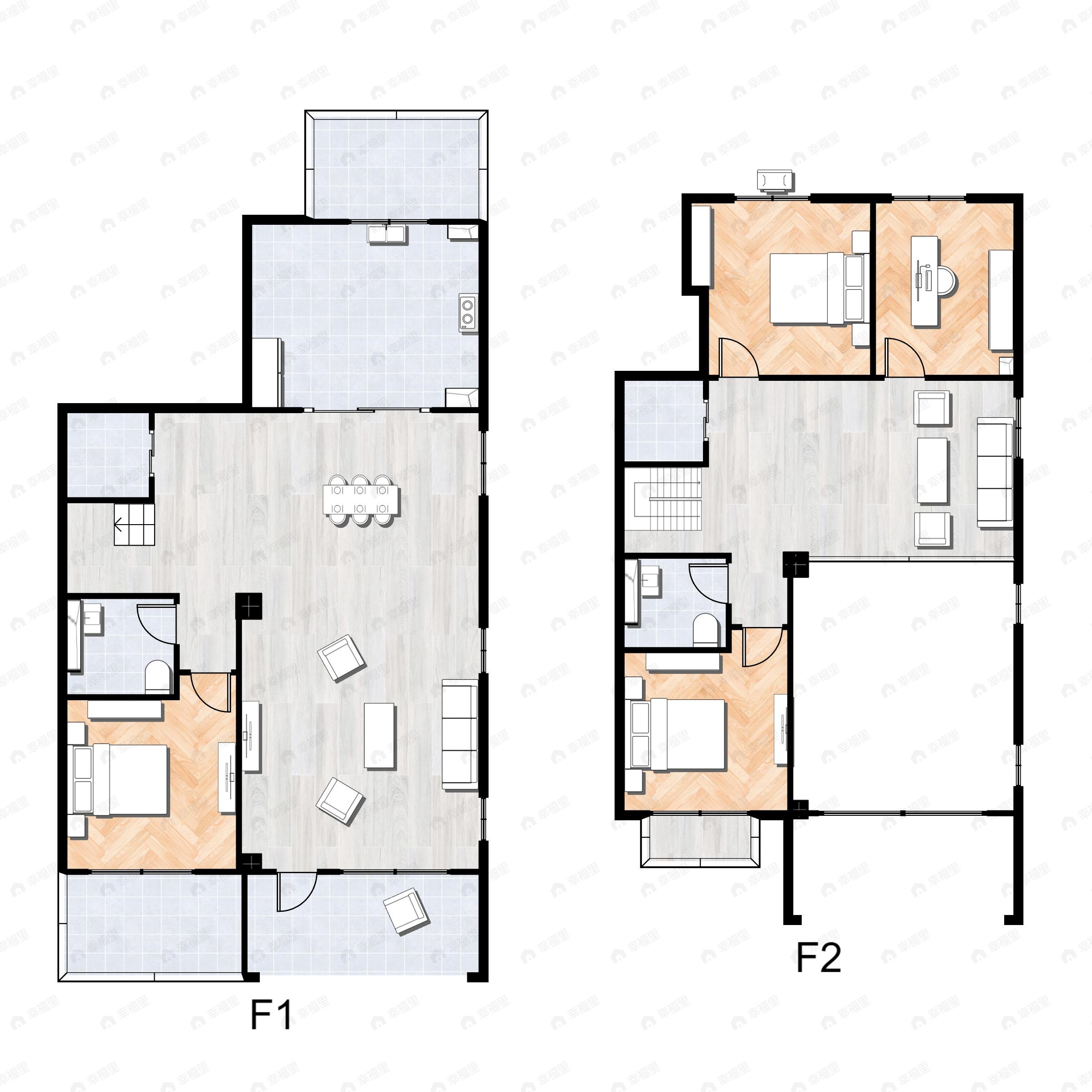 4室2厅2卫建面176平北|南|西户型图