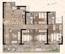建发央著4室2厅2卫户型图