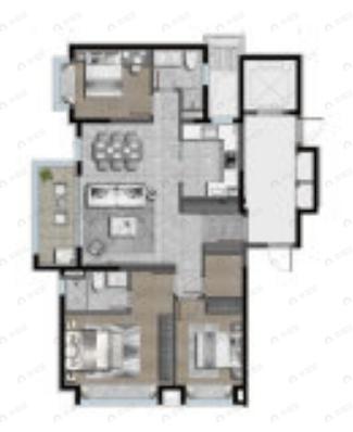 越秀仁恒·天樾园和3室2厅2卫户型图