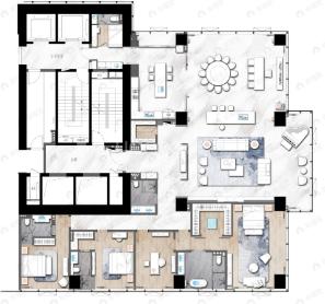 5室2厅5卫建面465平户型图