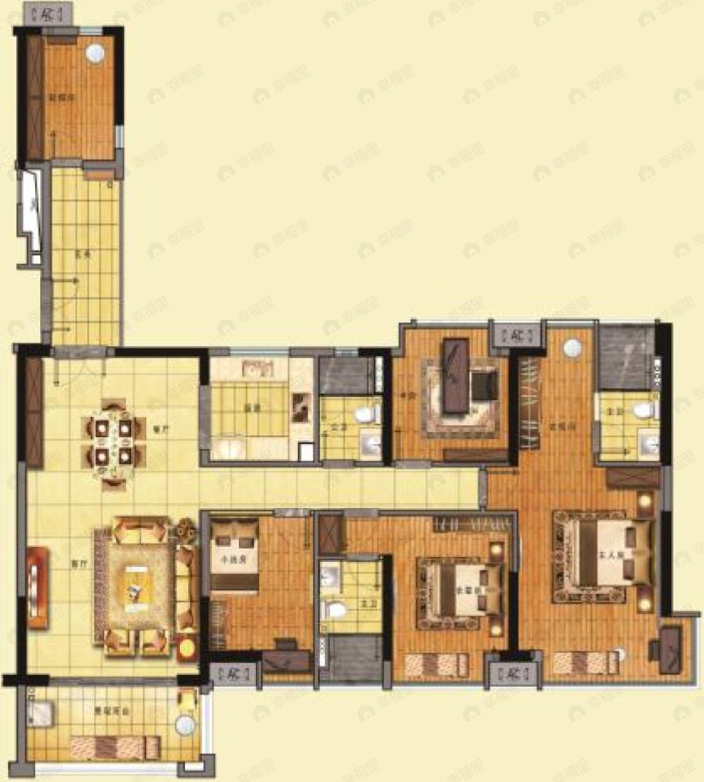 江山一品4室2厅2卫户型图