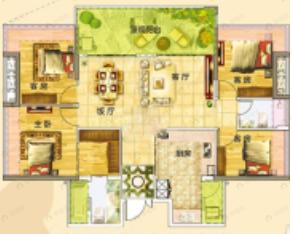 鼎湖春天4室2厅2卫户型图