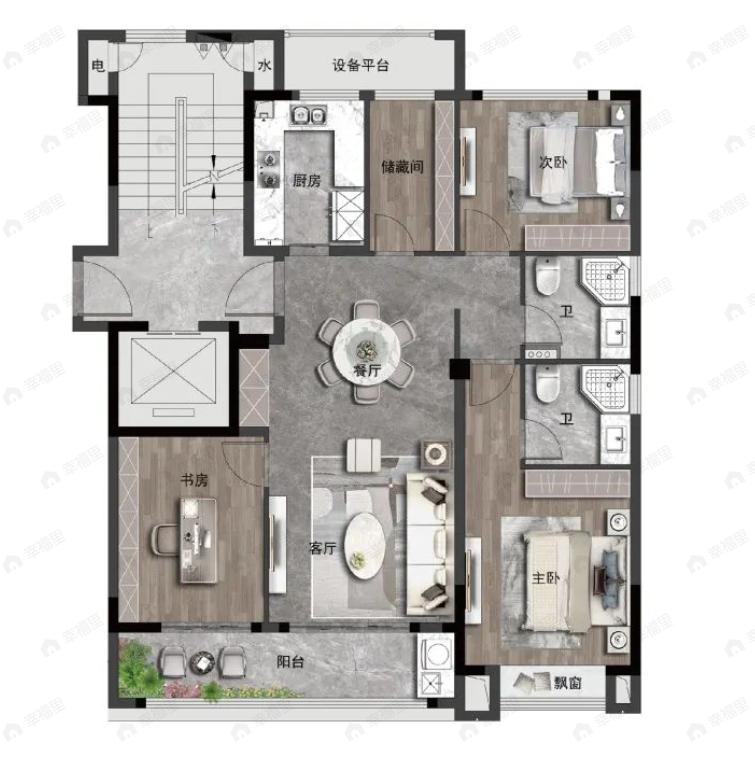云亭里4室2厅2卫户型图