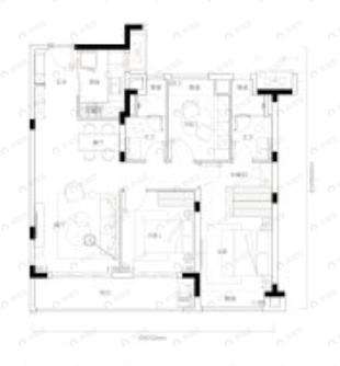 绿城留香园3室2厅2卫户型图