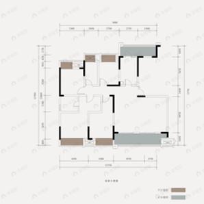 两江溪岸云蔚4室2厅2卫户型图