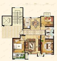 3室2厅2卫建面117m²南户型图
