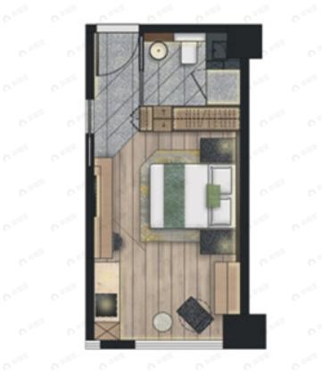 梧桐公寓1室1厅1卫户型图