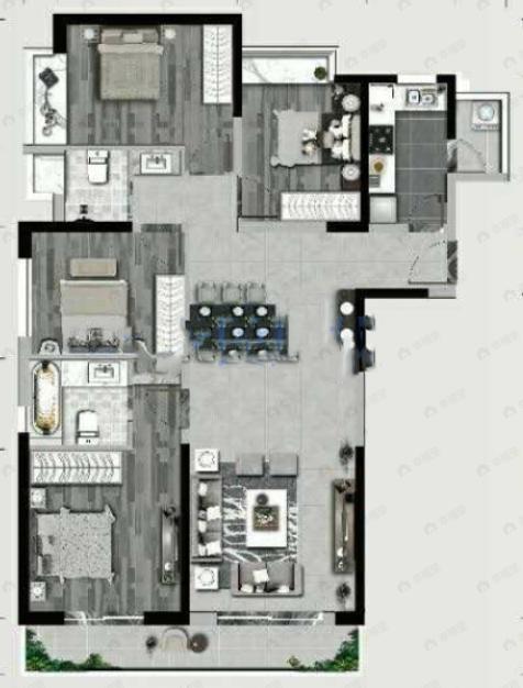 首创禧悦春城4室2厅2卫户型图
