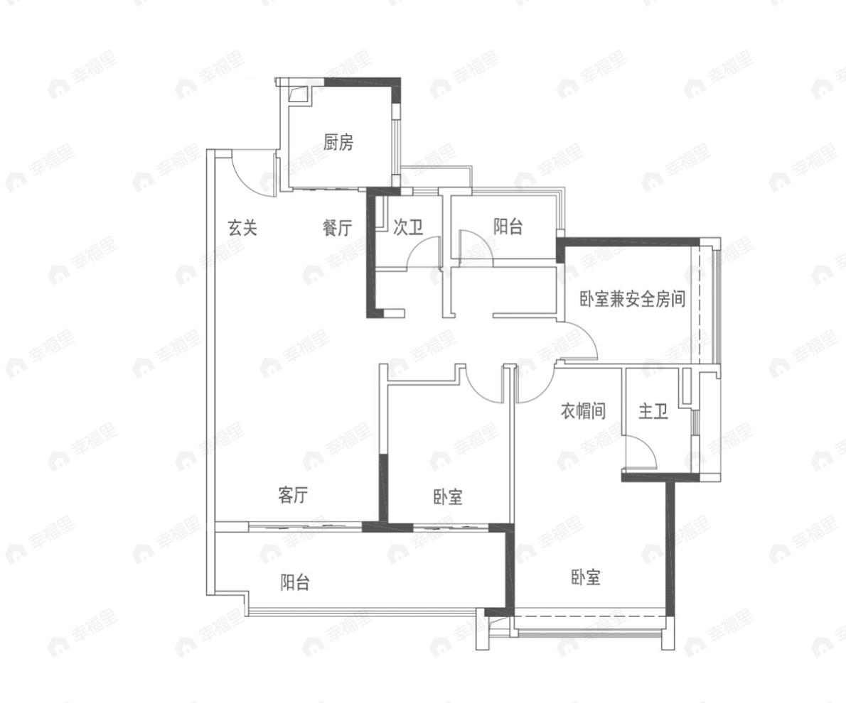 天河保利天汇4室2厅2卫户型图