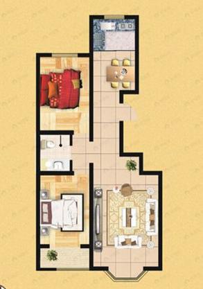 2室2厅1卫建面99平户型图