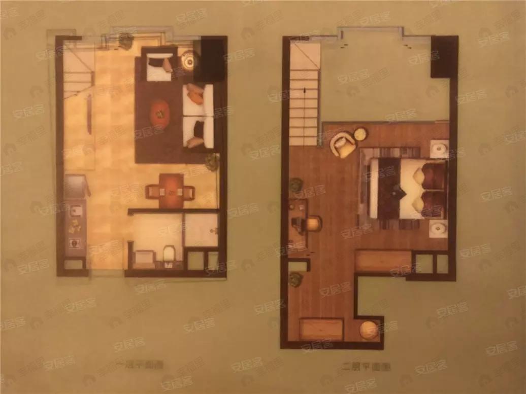 1室2厅1卫建面40平户型图