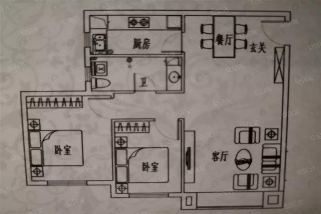 景悦湟水湾2室2厅1卫户型图