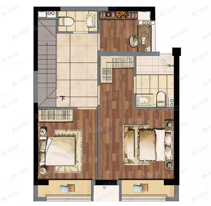 建发泱誉3室3厅2卫户型图