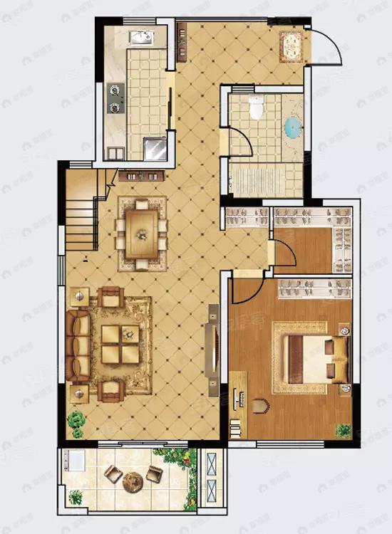 九龙湖别墅3室2厅3卫户型图